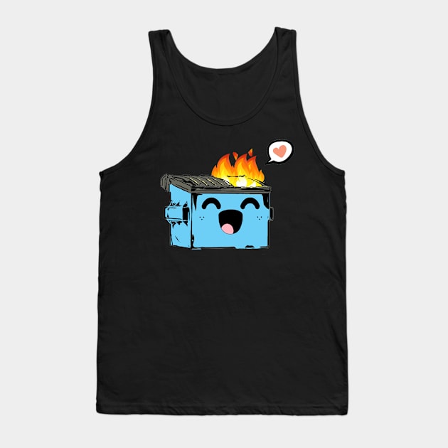 Kawaii Cute Dumpster Fire Love Tank Top by aaallsmiles